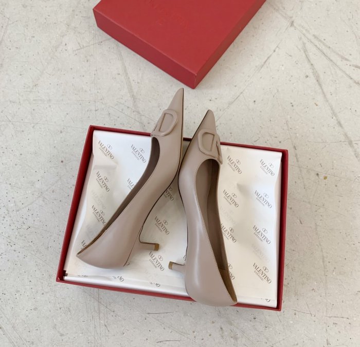 Valentino Women Shoes Mule Flip Flop Sandals VLOGO SIGNATURE CALFSKIN PUMP 45MM / 1.8 IN. with Original Box