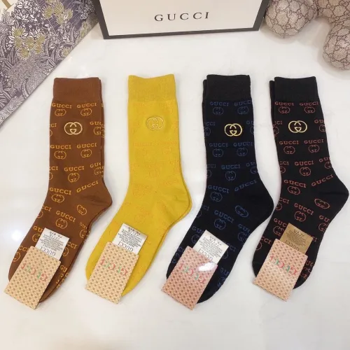 Gucci Socks 4 Pairs with Original Box Luxury Brand Breathable Gucci Sock