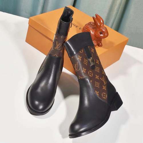 Louis Vuitton Women Shoes Boots Fashion Ankle Boots Luxury Brand Leather Design with Original Box