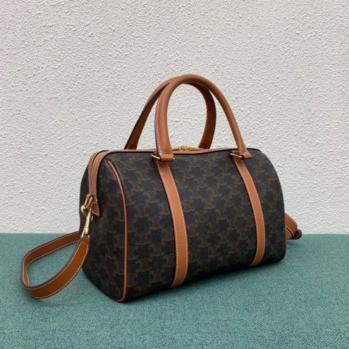 Celine Womens Bag BOSTON BAG IN TRIOMPHE CANVAS