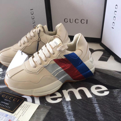 Gucci Womens Shoes Sneakers Fashion Type Luxury Brand Design Rhyton Sneaker with Original Box