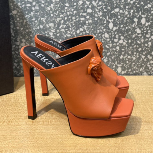 Versace Brand Womens Sandals Shoes Pumps Leather Big Size LA MEDUSA LEATHER PUMPS Design Luxury Brand Sandals for Women