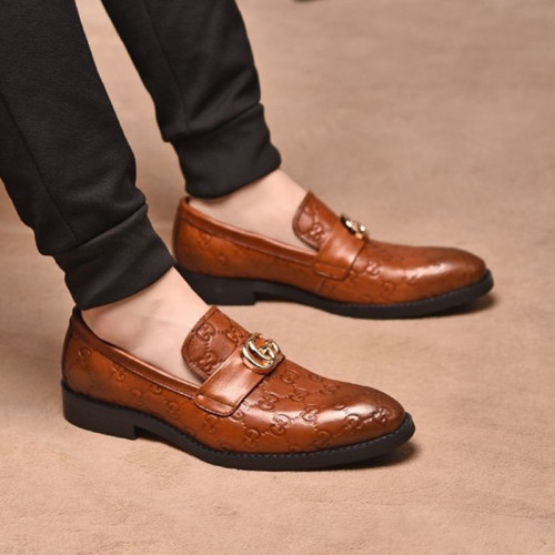 Gucci Mens Shoes Leather Design Luxury Brand Business Dress Shoes for Men with Original Box