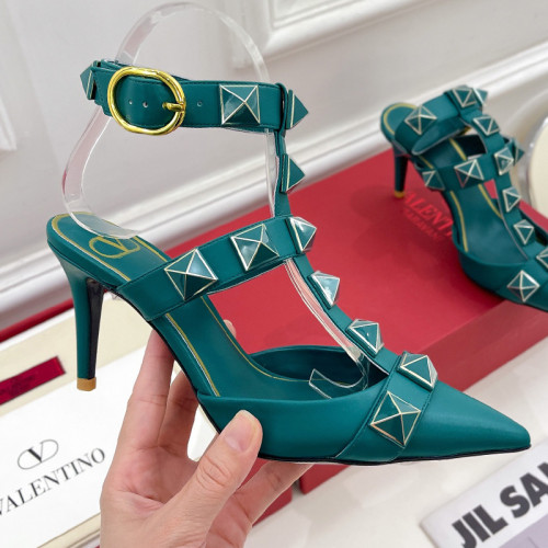 Valentino Women Shoes Mule Flip Flop Sandals ROMAN STUD SLIDE SANDAL IN QUILTED NAPPA with Original Box Luxury Brand 8cm Heel Design