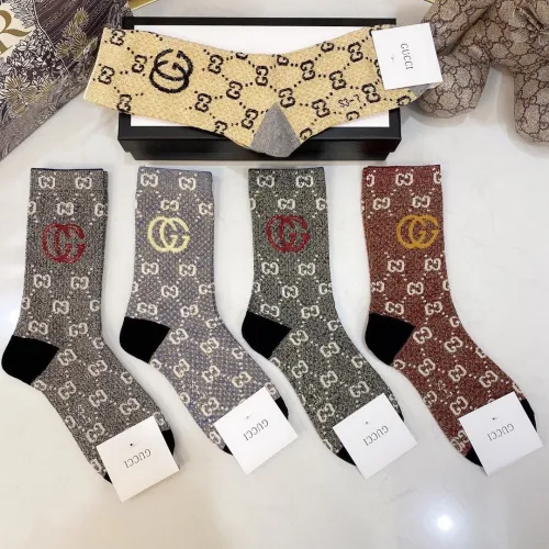 Gucci Socks 5 Pairs with Original Box Luxury Brand Breathable Gucci Sock