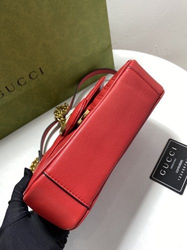 Gucci Womens Bags Shoulder Messenger Bag Luxury Brand Gucci GG Marmont matelassé mini bag with Original Box 446744 DTDIT 6433