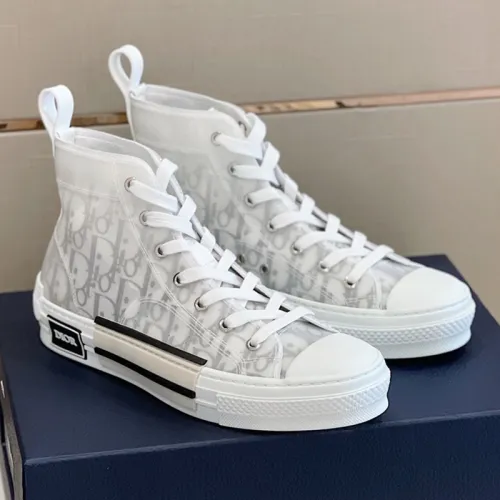 Dior Mens Shoes Sneakers Casual Luxury Brand B23 HIGH-TOP SNEAKER Dior Oblique Canvas with Original Box 3SH118ZMK_H761