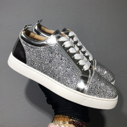Christian Louboutin Mens Shoes Luxury Brand Red Bottom Design Louis Junior Spikes Flat with Original Box CL sneakers