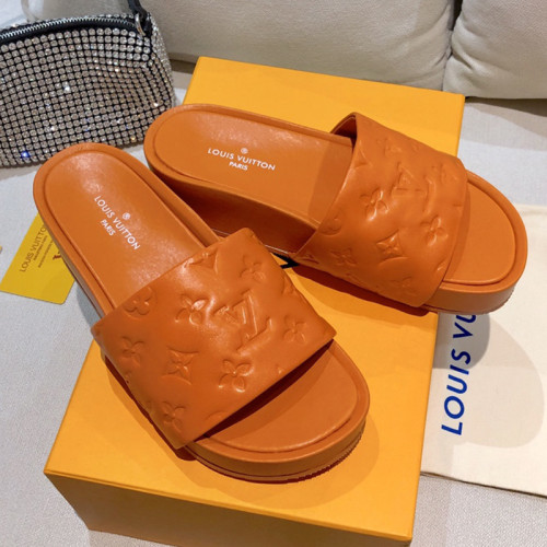 Louis Vuitton Womens Shoes Sandals Slippers Luxury Brand Louis Vuitton JUMBO FLATFORM MULE with Original Box 1A9QYY