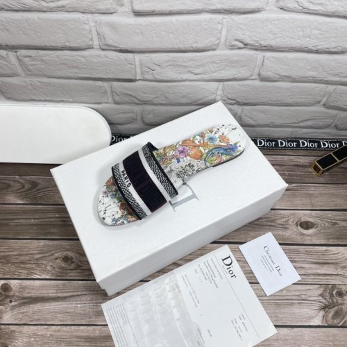 Dior Women Shoes Mule DWAY SLIDE Luxury Brand Womens Sandals Slippers with Original Box