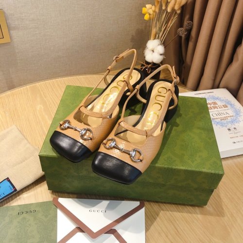 Gucci Womens Shoes Mid-heel Slingback with Horsebit