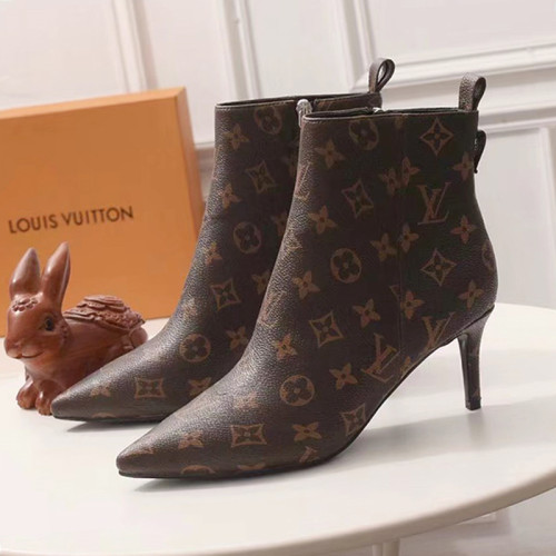 Louis Vuitton Women Shoes Boots Fashion Ankle Boots Luxury Brand Leather Design with Original Box