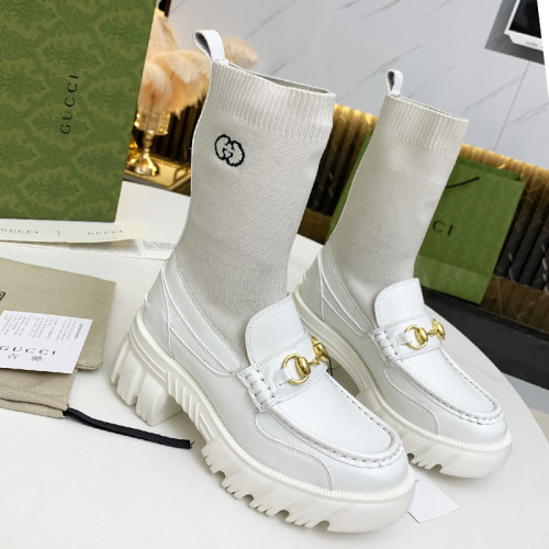 Gucci Women Shoes Boots Luxury Brand Fashion Leather ankle boot with Sylvie Web