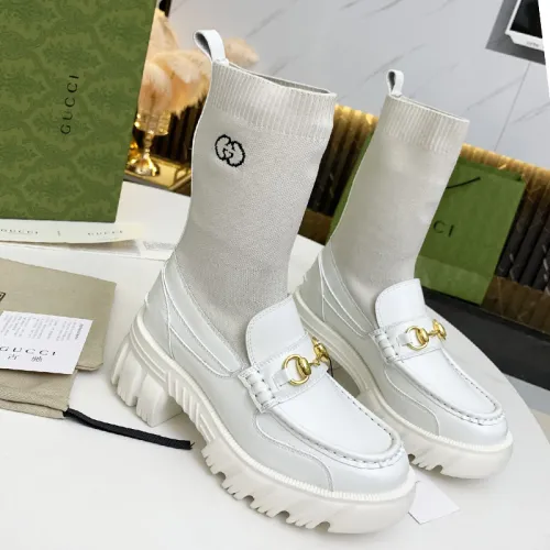 Gucci Women Shoes Boots Luxury Brand Fashion Leather ankle boot with Sylvie Web