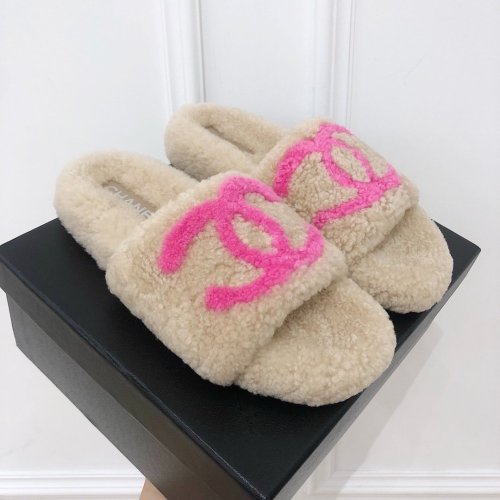 Chanel Womens Shoes Mule Slide Sandal Luxury Brand Plus Velvet Slippers for Women with Original Box