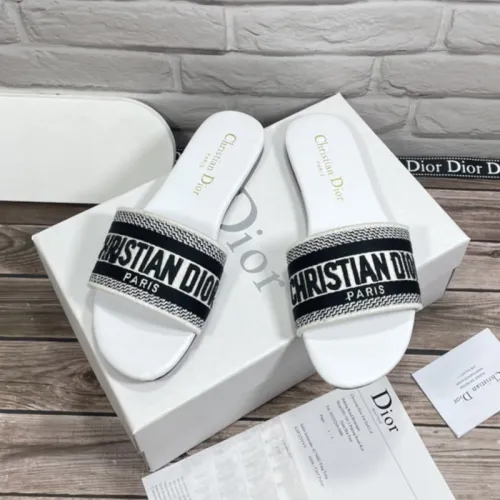 Dior Women Shoes Mule DWAY SLIDE Luxury Brand Womens Sandals Slippers with Original Box