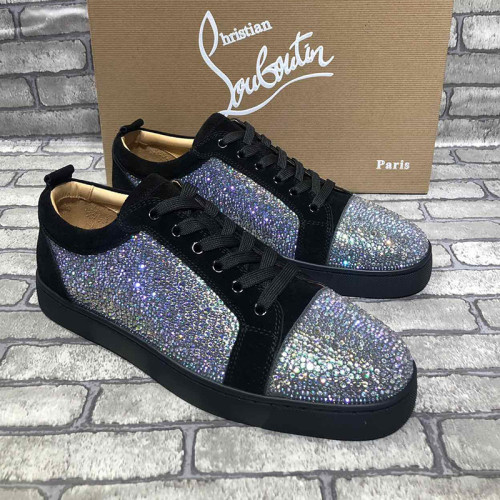 Christian Louboutin Mens Shoes Luxury Brand Red Bottom Design Louis Junior Spikes Flat with Original Box CL sneakers