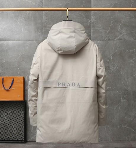 Prada Mens Womens Winter Windprood Down Jackets Keep Warm 90% White Duck Down
