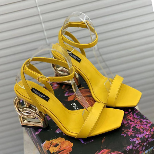 Dolce&Gabbana Womens Shoes Sandals Slippers Luxury Brand Fashion Patent leather sandals with DG Pop heel with Original Box