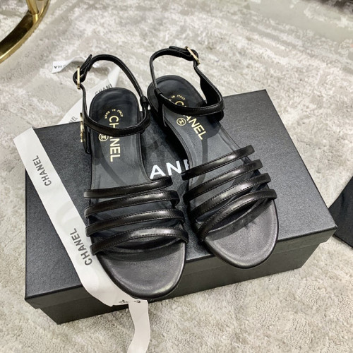 Chanel Womens Shoes Sandals Lambskin Black G36958 X01000 51225
