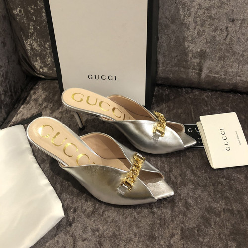 Gucci Womens Shoes Slide Sandal with Chain 7.5cm