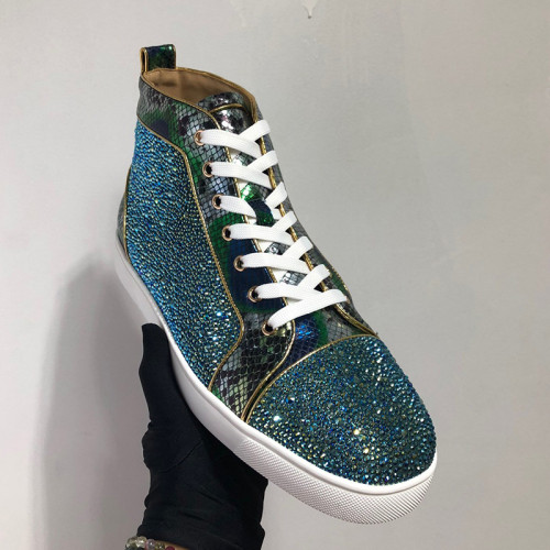 Christian Louboutin Mens Shoes Luxury Brand Red Bottom Design Louis Junior Spikes Flat with Original Box CL sneakers