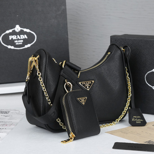 Prada Men Womens Shoulder Bags with Original Box 1BH204_NZV_F0632_V_V2M Luxury Brand Prada Re-Edition 2005 Saffiano leather bag
