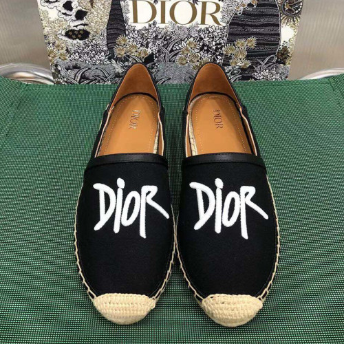 Dior Women Shoes Luxury Brand Design Dior Espadrille Nude Mesh Embroidery Womens Shoes with Original Box