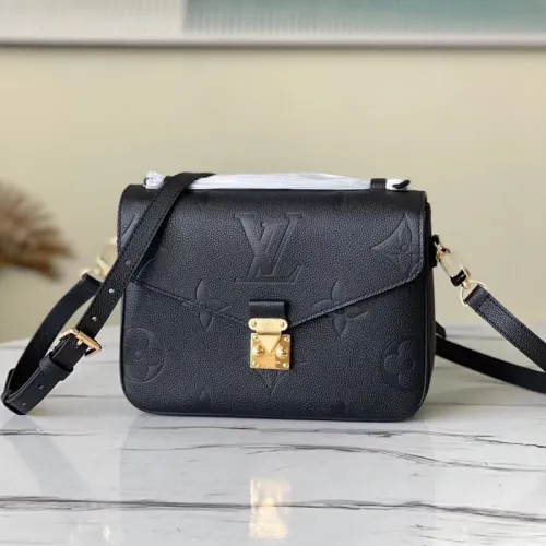 Louis Vuitton Womens Bags Crossbody Bag POCHETTE MÉTIS Luxury Brand Louis Vuitton Pochette Metis M59211 Black with Original Box