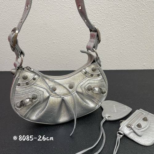 Balenciaga Le Cagole Womens Bags Luxury Brand Balenciaga WOMEN'S LE CAGOLE XS SHOULDER BAG IN Silver