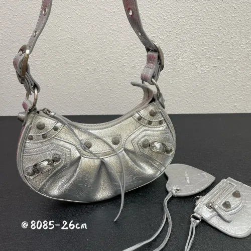 Balenciaga Le Cagole Womens Bags Luxury Brand Balenciaga WOMEN'S LE CAGOLE XS SHOULDER BAG IN Silver