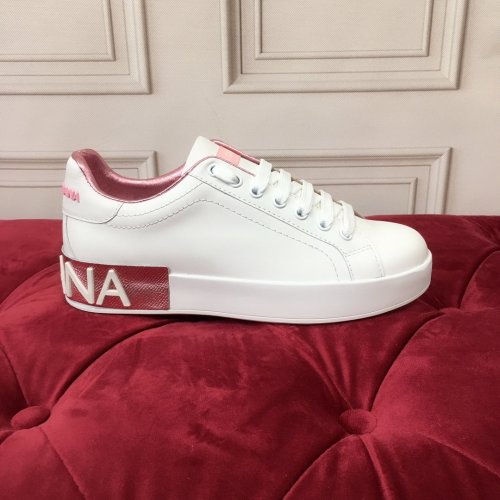 Dolce&Gabbana Women Shoes Fashion Sneakers Calfskin Nappa Portofino Sneakers With LamÉ Details