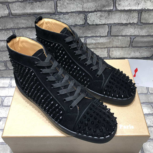 Christian Louboutin Mens Shoes Luxury Brand Red Bottom Design Louis Junior Spikes Flat with Original Box CL sneakers