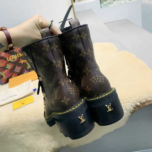 Louis Vuitton Women Shoes Boots Luxury Brand LV BEAUBOURG ANKLE BOOT with Original Box