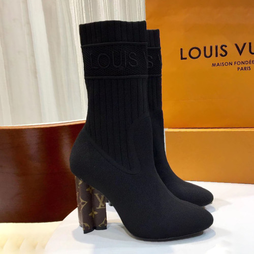 Louis Vuitton Womens Shoes Fashion Ankle Boots Luxury Brand SILHOUETTE ANKLE BOOT 10cm with Original Box