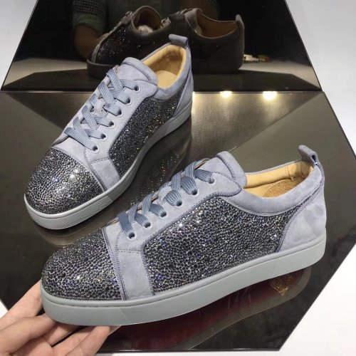 Christian Louboutin Mens Shoes Luxury Brand Red Bottom Design Louis Junior Spikes Flat with Original Box CL sneakers