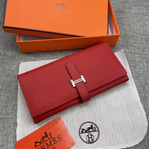 Hermes Womens Mens Wallets Purse Long Clutch Leather Design Coin Bag with Original Box