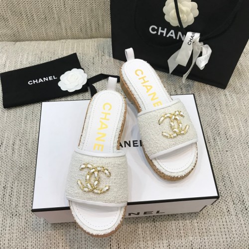 Chanel Womens Shoes Mules Tweed
