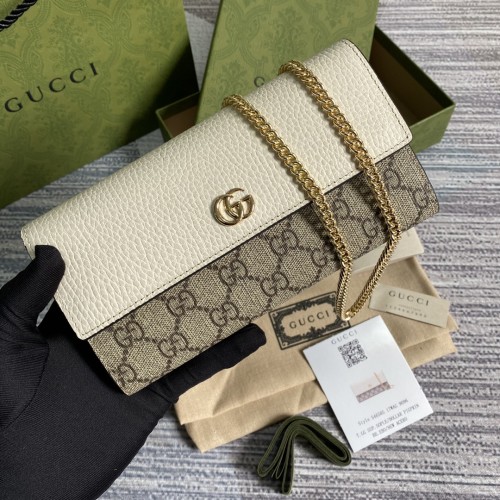 Gucci Womens Mens Bags Wallets Luxury Brand GG Marmont chain wallet with Original Box 546585 17WAG 1283