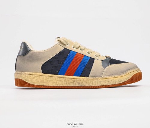 Gucci Distressed Screener Sneakers Men Womens Shoes 4401E296