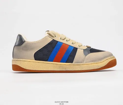 Gucci Distressed Screener Sneakers Men Womens Shoes 4401E296