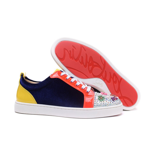 Christian Louboutin Mens Shoes Luxury Brand Red Bottom Design Louis Junior Spikes Flat with Original Box CL sneakers