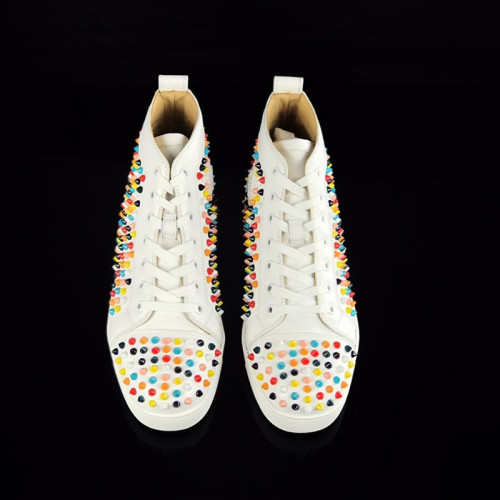 Christian Louboutin Mens Shoes Luxury Brand Red Bottom Design Louis Junior Spikes Flat with Original Box CL sneakers