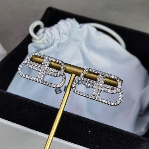 Balenciaga Womens Luxury BB Stud Earrings