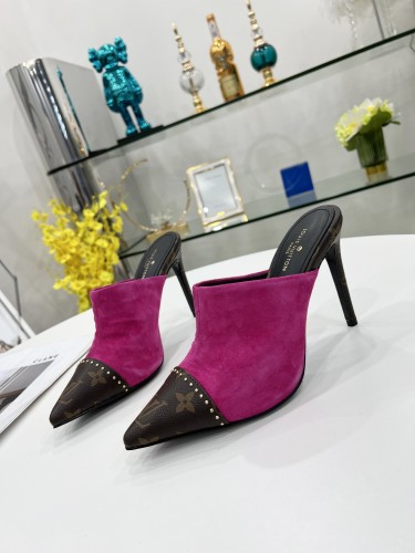 Louis Vuitton Womens Shoes Pumps Sandals Slippers Leather Design Luxury Brand Summer Fashion Sandals with Original Box 9.5cm Heel