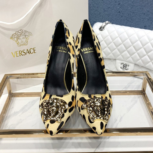 Versace Brand Womens Sandals Shoes Leather Big Size LA MEDUSA PATENT SAFETY PIN LEATHER PUMPS High Heel Design Luxury Brand Sandals for Women