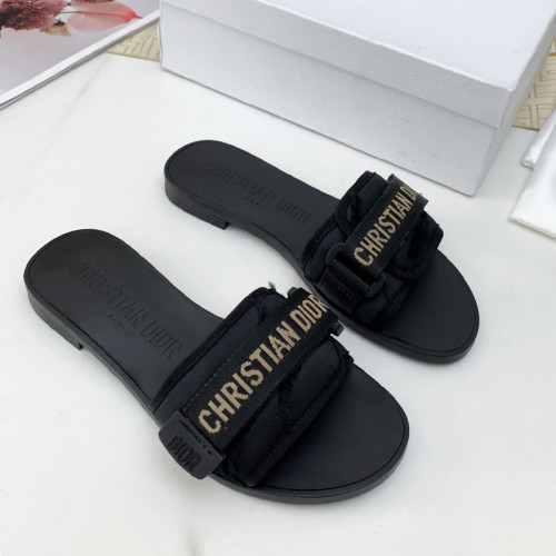 Dior Womens Shoes Sandals Slippers Slide Luxury Brand DIO(R)EVOLUTION SLIDE Shiny Technical Fabric with Dior Oblique Print with Original Box