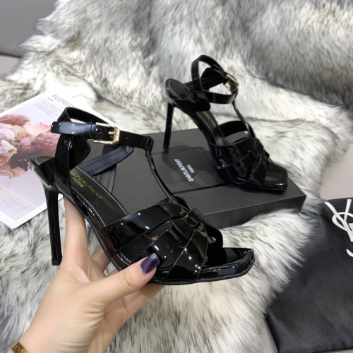 Saint Laurent YSL Womens Shoes TRIBUTE SANDALS IN PATENT LEATHER 10cm