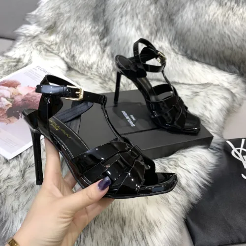 Saint Laurent YSL Womens Shoes TRIBUTE SANDALS IN PATENT LEATHER 10cm