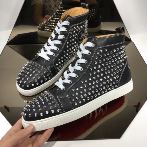Christian Louboutin Mens Shoes Luxury Brand Red Bottom Design Louis Junior Spikes Flat with Original Box CL sneakers